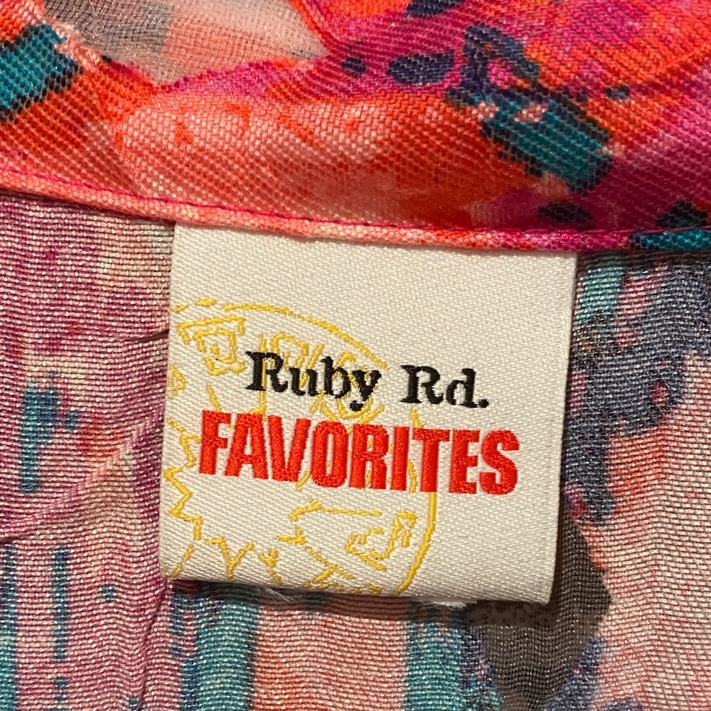 Ruby Rd. Pink and Blue Abstract Jacket - Picture 2 of 6